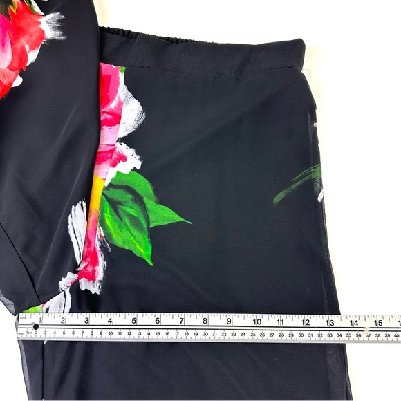 Frank Lyman floral chiffon wide leg women’s trousers Size 14 pull on Resortwear - Picture 9 of 15